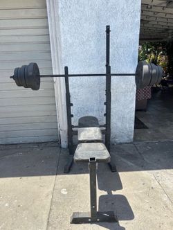 Bench and bar 50 pounds