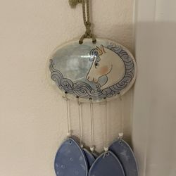 Unicorn Wind chime Glazed Ceramic