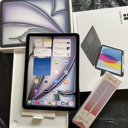 Apple IPad Air 11” ( M2 chip / 2024 Model) 128GB  with pen, keyboard case & Accessories 
