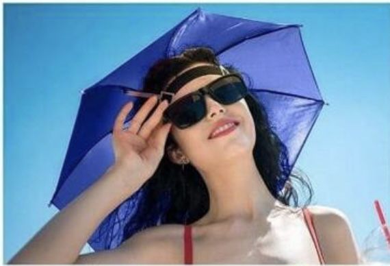 Royal Blue Umbrella Hat For Adults Waterproof Head Umbrella Cap For Beach Fishing Hiking Camping