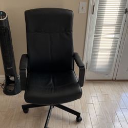 IKEA Black Faux Leather Office Chair