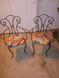 To Wrought Iron Chairs