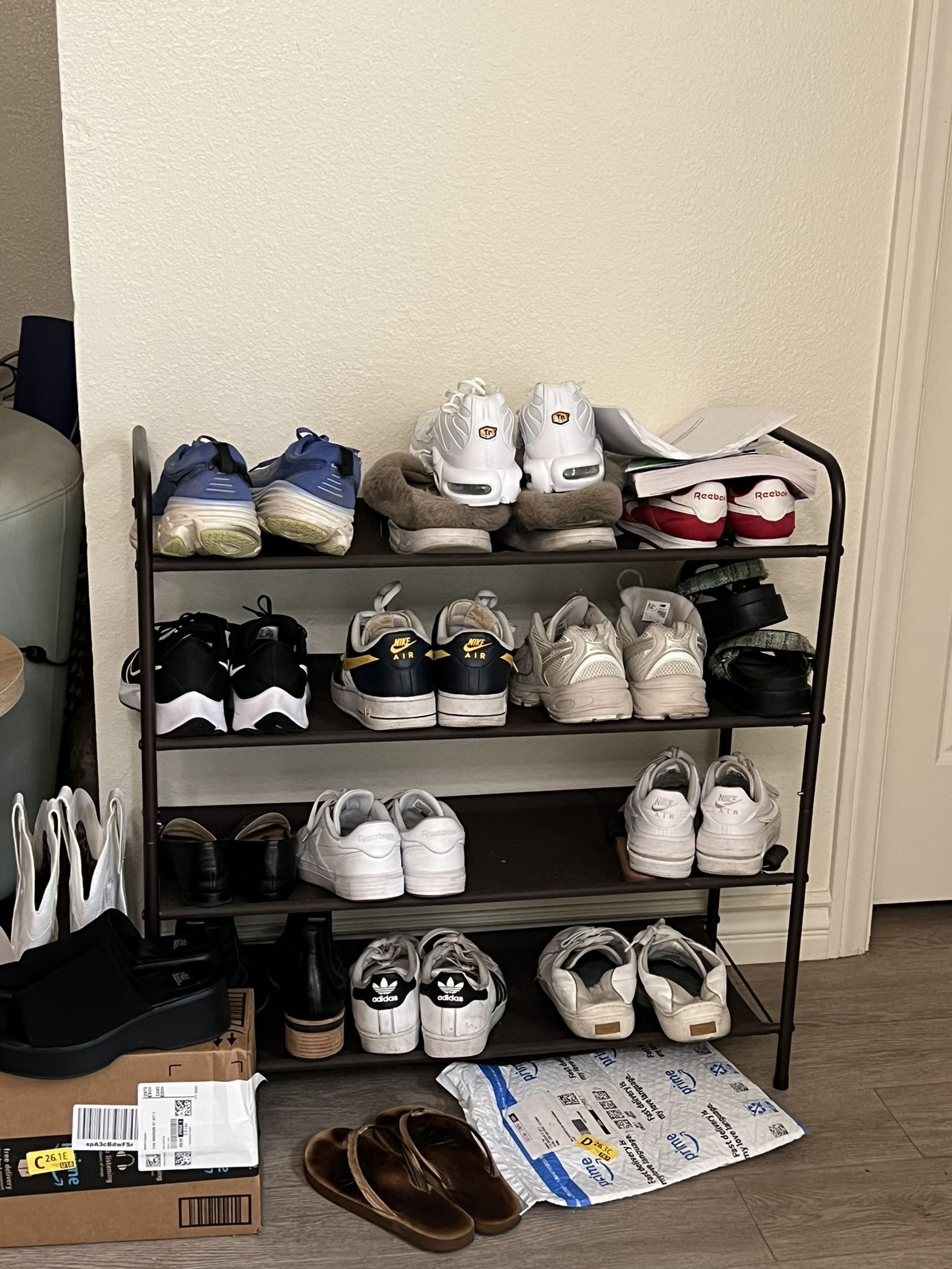 4-Tier Shoe Rack – Bronze | Simple, Sturdy & Space-Saving! $15 – Great condition