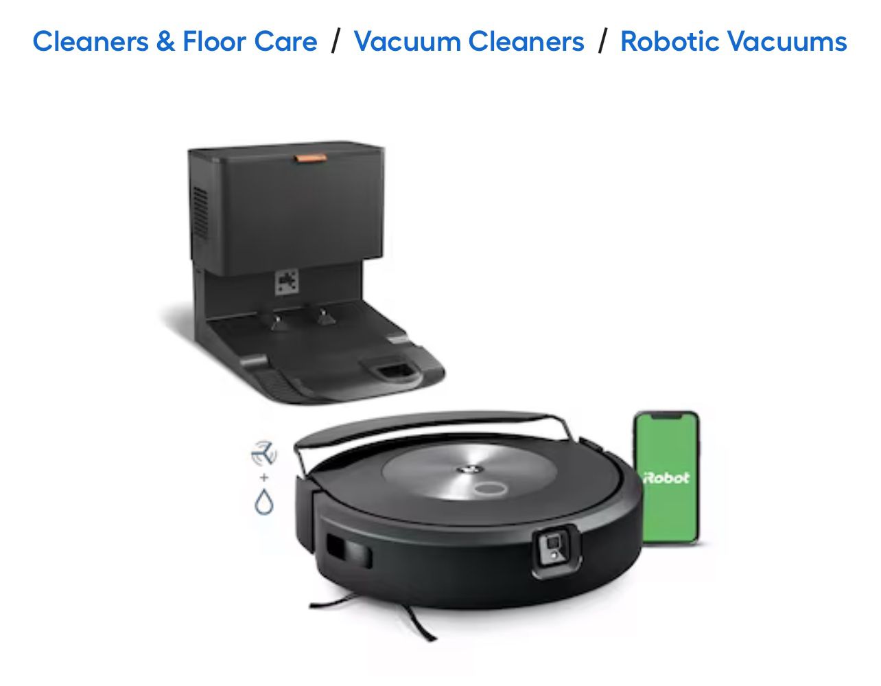 iRobot Auto Charging Pet Robotic Vacuum and Mop Self Emptying