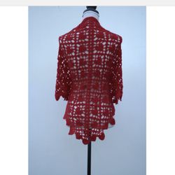 Valentines Day Shawl.crochet shawl, shoulder shawl, winter and spring shawl, red shawl, handmade shawl, 