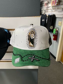 San Judas Snapback Hat White and Green