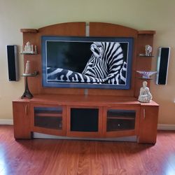 TV Stand - Solid Cherry - 7ft X 6ft - Fits 85" TV
