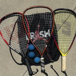 Tennis Rackets, Practice Balls And Bag