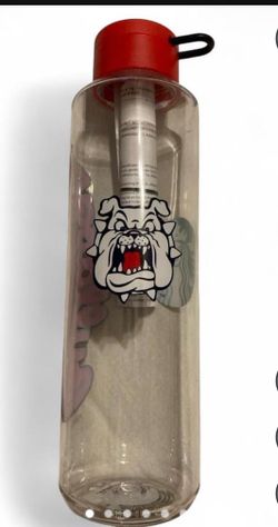 Starbucks Fresno State Bulldogs Water Bottle Clear Plastic  24oz Wide Mouth New