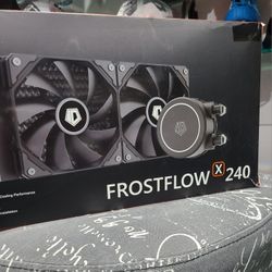 ID-COOLING FROSTFLOW X 240 AIO Water CPU Cooler, 240mm Liquid CPU Cooler, White LED CPU Cooler with 2x120mm PWM Fans, Compatible with Intel 1700/1200/