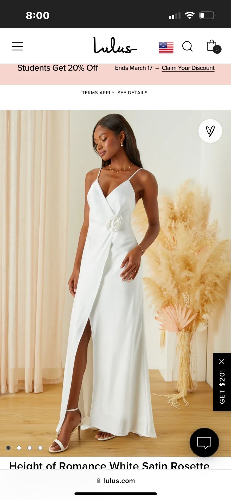 White Satin Maxi Dress