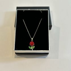 Elegant Silver Rose Pendant
