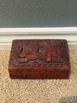 Hand-Carved Asian Style Decorative Jewelry Box