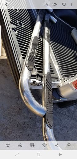 LIKE NEW RUNNING BOARDS 6'X 2" ( NOT MOUNTING BRACQUETS INCLUDED)