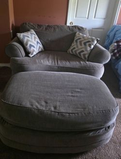 Large chair with stool
