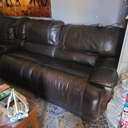 Leather Sectional Couch Set