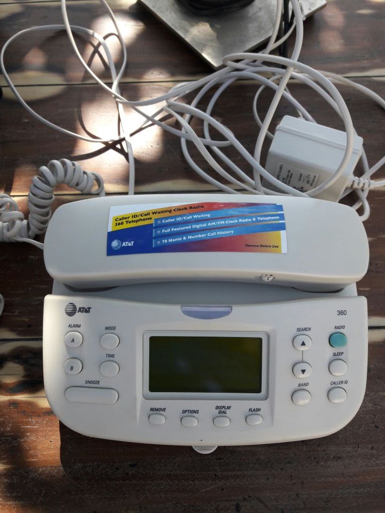 AT&T 360 Clock Radio Corded Phone with Caller ID