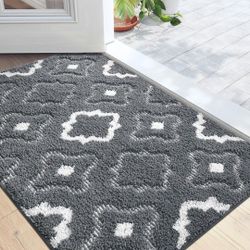 Door Mats Indoor, Absorbent Non Slip Front Door Rugs for Inside House,36"x24", Grey