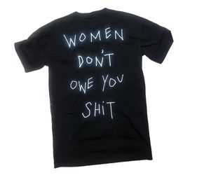 New Unisex New chnge women dont owe you shit t shirt jersey Cotton Tee  black red adult XS