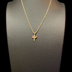 18” 10K Diamond Cut Rope Chain With 10k Angel Pendant