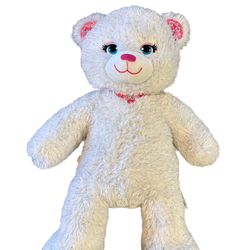 Build a Bear White Sparkly Pawrincess Teddy 17in. Stuffed Princess Toy Animal
