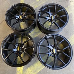 BBS RIA Style Matte Black Wheels 18" 8J +40 (5X114.3) New Set of 4 Rims