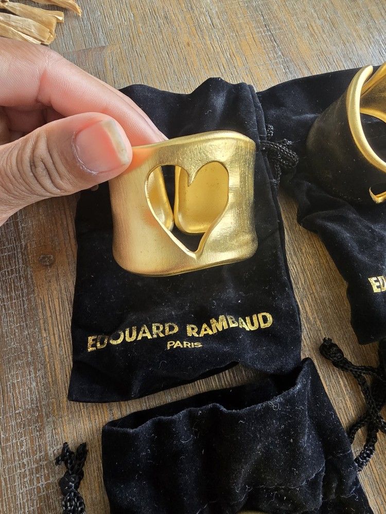 EDOUARD RAMBAUD PARIS Set of 5 Gold Napkin Rings