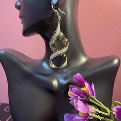 Gold Fishhook Spiral Earrings 
