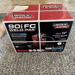 Welder, Lincoln Welder, Gloves Included, New In Box, 90i FC Weld Pak 