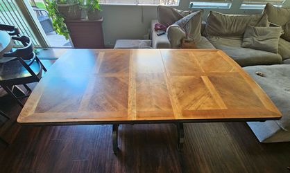 Large Sturdy Trestle Dining Table w/ Leaf (59"–83") – Great DIY Project or Budget Piece!