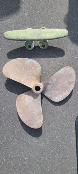 Brass Boat Propeller Prop Dock Cleat
