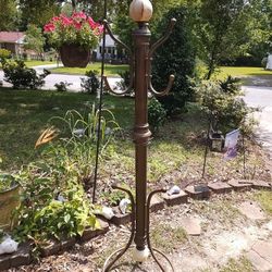 Antique Brass Cost Rack Hat Stand Marble Balls