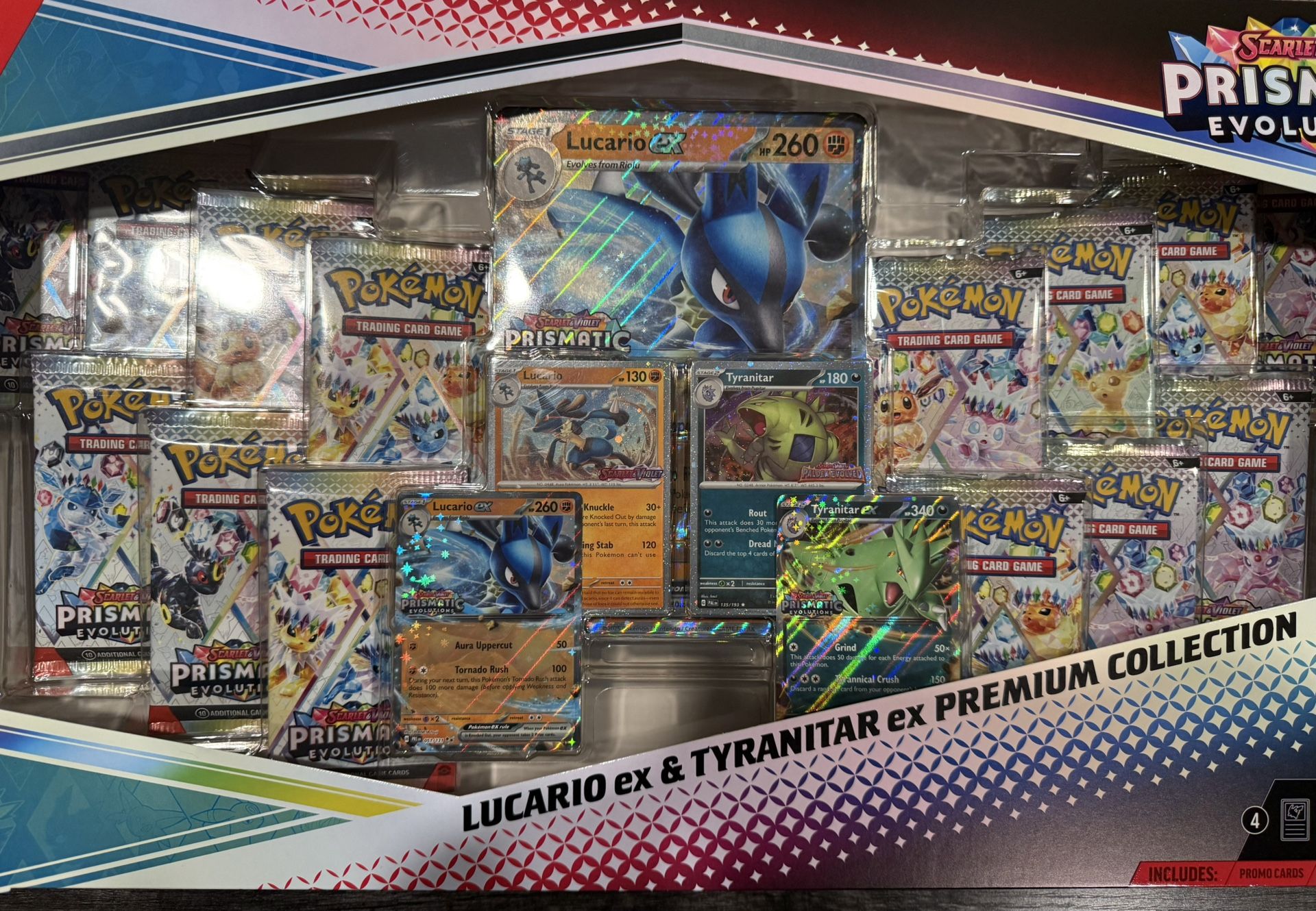 Pokemon TCG Prismatic Evolution Lucario Ex and Tyranitar Ex Premium Collection Box Other - Trading cards Pokemon TCG Prismatic Evolution Lucario Ex and Tyranitar Ex Premium Collection Box Other - Trading cards