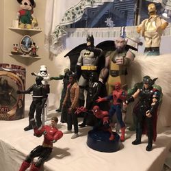 Star Wars, DC, and Marvel action figures