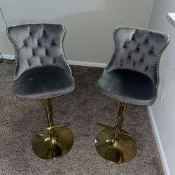 GOLD AND GRAY BAR STOOLS