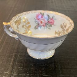 Vintage Shafford Japan Rose & Gold Teacup