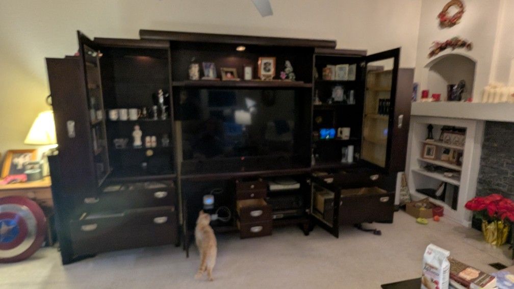 Curio Cabinets And Entertainment Center