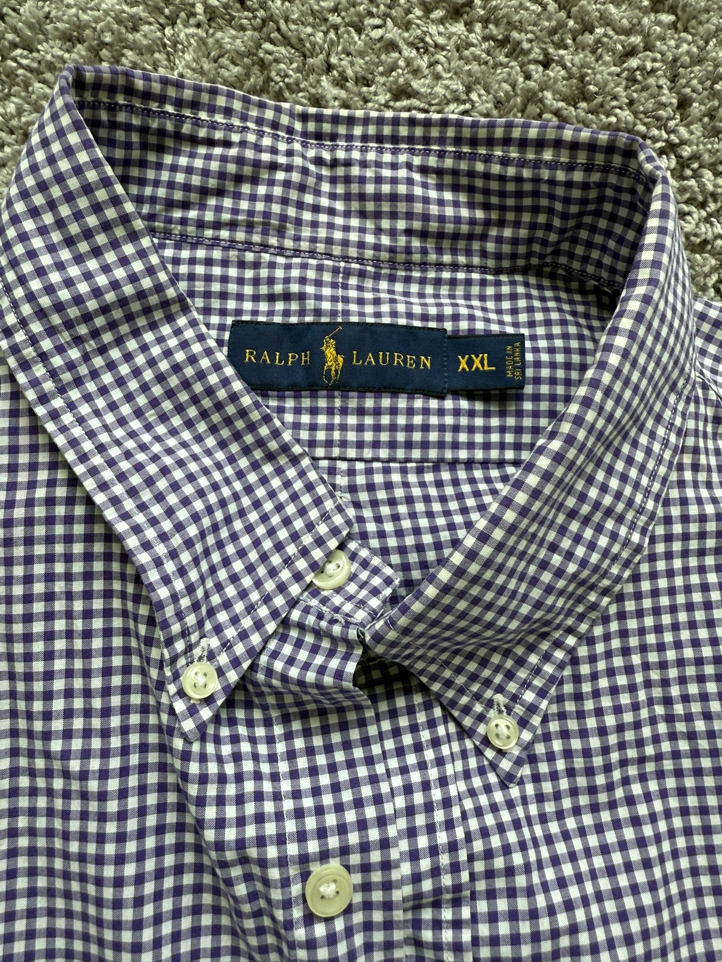 Ralph Lauren XXL Purple & White Dress Shirt