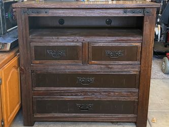 TV stand, dark colored wood