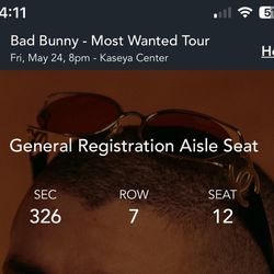 Bad Bunny 1 Ticket $290