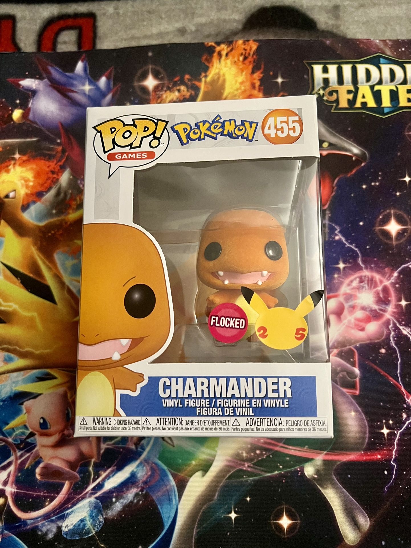 Funko Pop Pokemon Charmander 455 Flocked Spring Convention Limited hard protector case