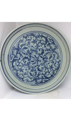 Chinese Antique Blue And White Porcelain Plate Kangxi