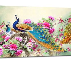 exroozy Large Peacock Wall Art ,60X30