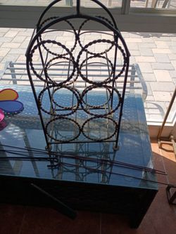 Twisted Wrought Iron Wine Rack