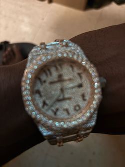 Iced Out Rose Gold Watch