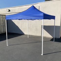 $110 (New) Heavy-duty 10x10 ft outdoor ez pop up canopy party tent instant shades w/ carry bag (white/blue)
