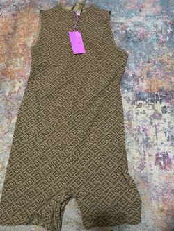 FENDI X SKIMS SLEEVELESS MID THIGH BODYSUIT CALIFORNIA SIZE 3X