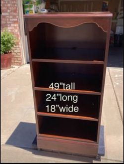 Wood Bookcase 4-Shelf 49" Tall