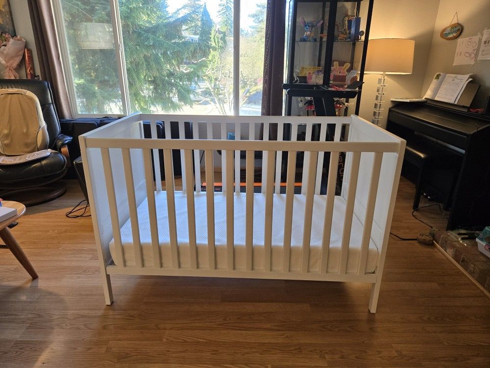 IKEA Baby Crib And Waterproof Mattress