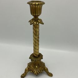 Leaf Spiral Brass Candlestick Holder